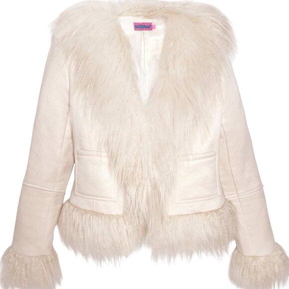 Edikted Jackets & Blazers - NEW EDIKTED FUZZY WILD FAUX FUR TRIM FAUX SUEDE JACKET FALL COWGIRL GLAM LARGE